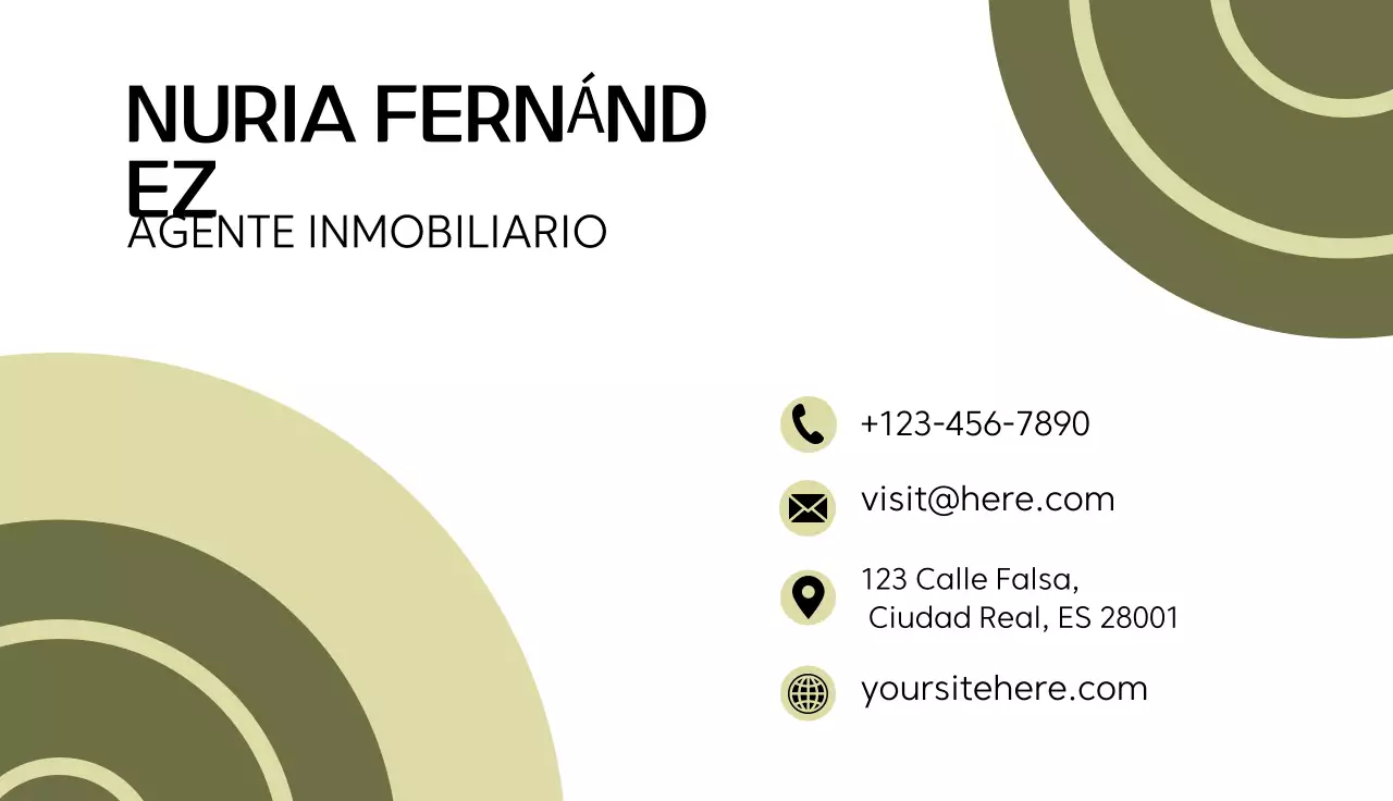 tarjeta inmobiliaria green modern