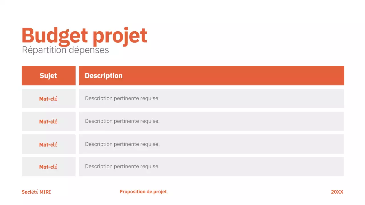 rouge moderne proposition de projet entreprise