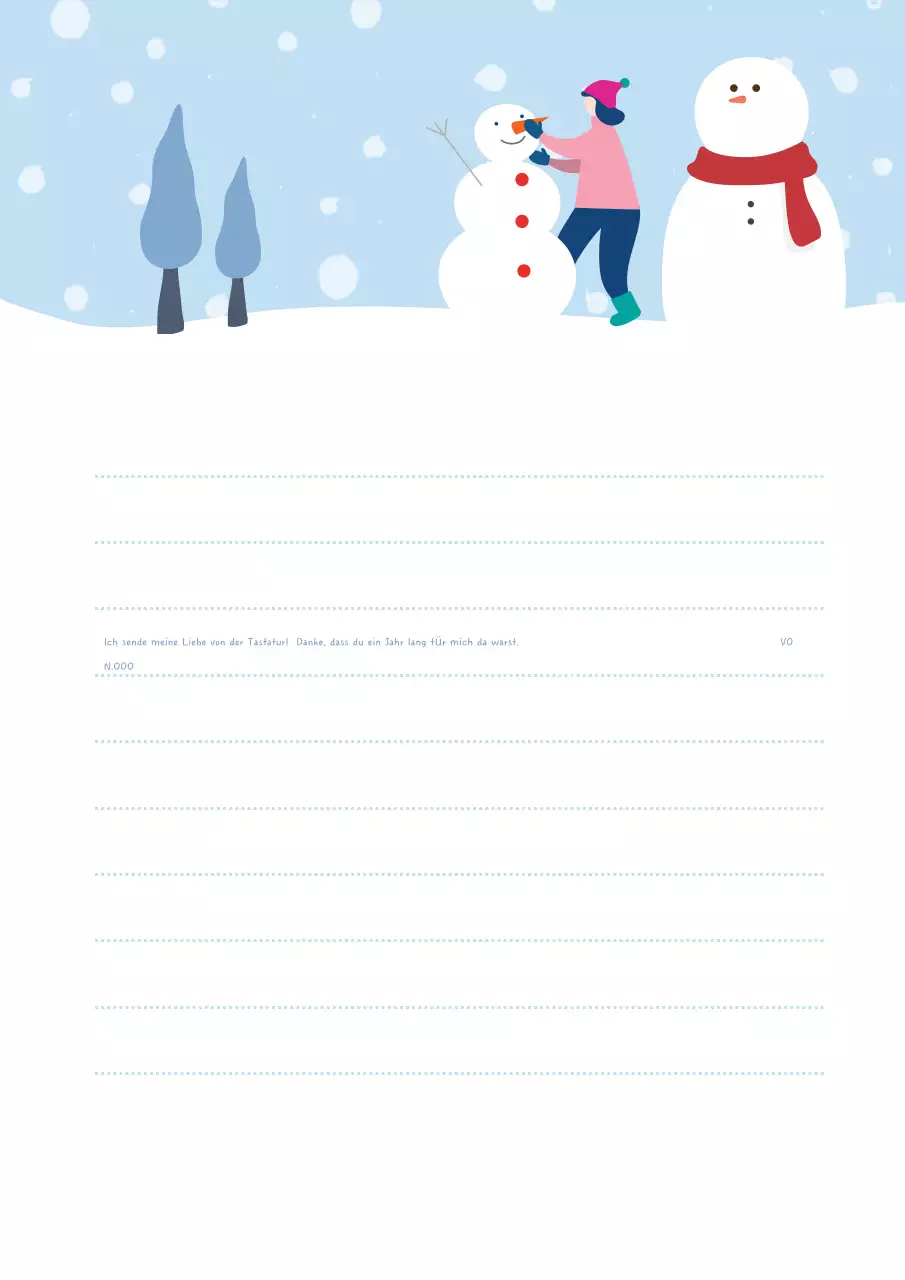 Niedlicher Winterbrief in Hellblau