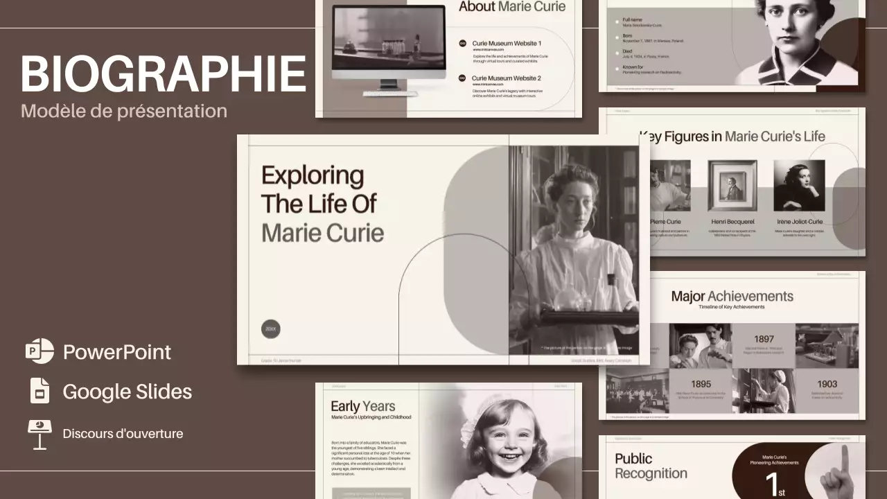 présentation des biographies des scientifiques de la classe brune