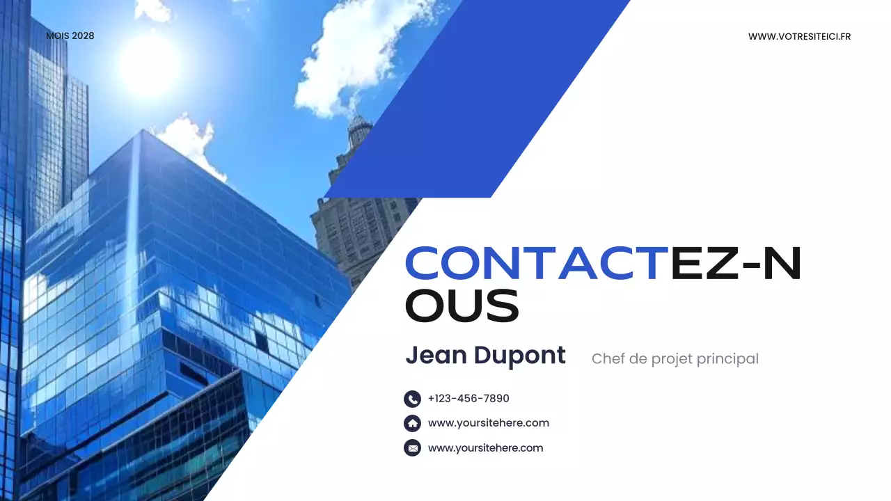 Présentation d'entreprise moderne de couleur bleue