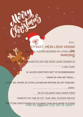 Bruine gezellige kerstkaart