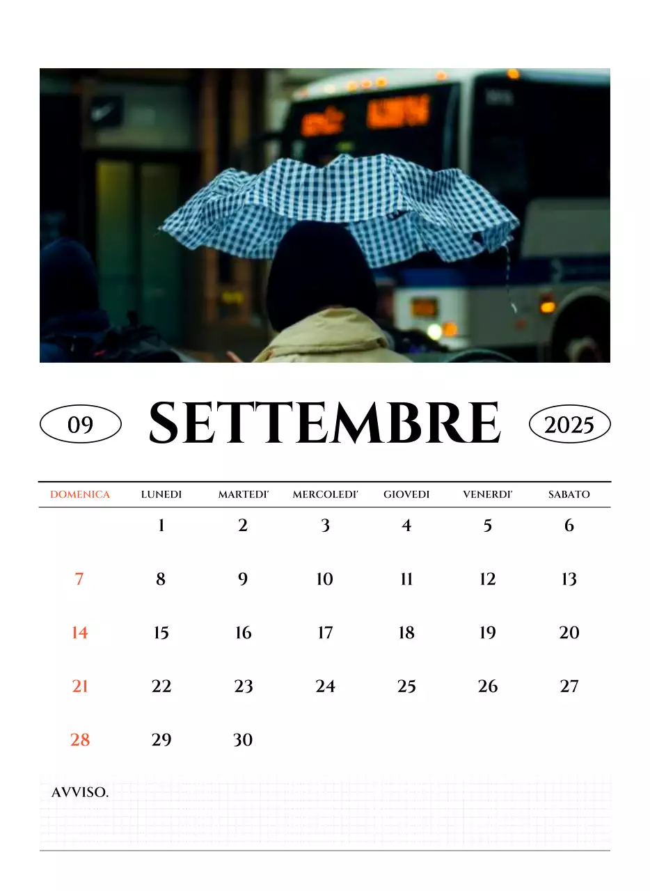 Calendario da parete in stile semplice con concetto di fotografia di viaggio emozionale in bianco e nero