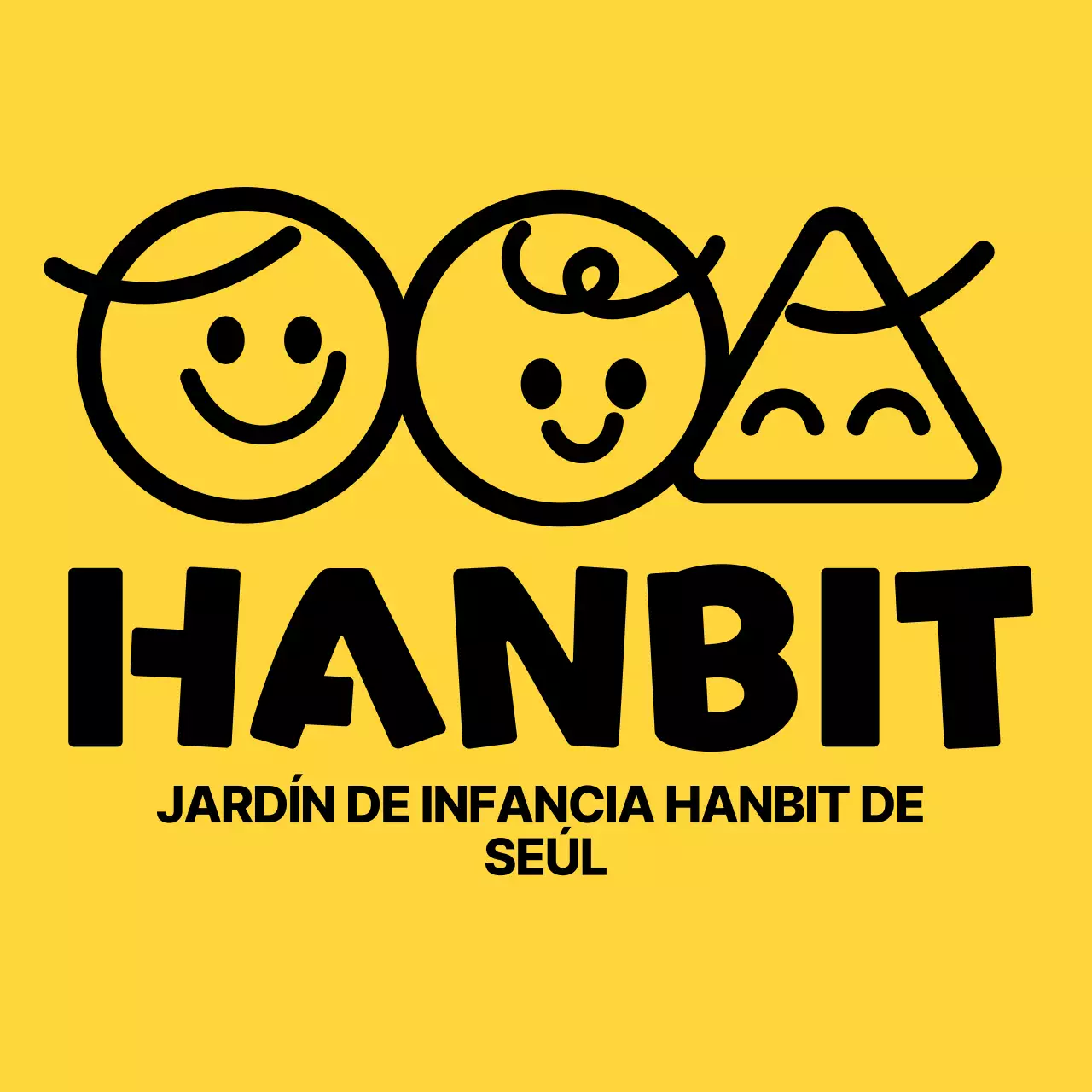 Logotipo de jardín de infancia con caracteres sencillos