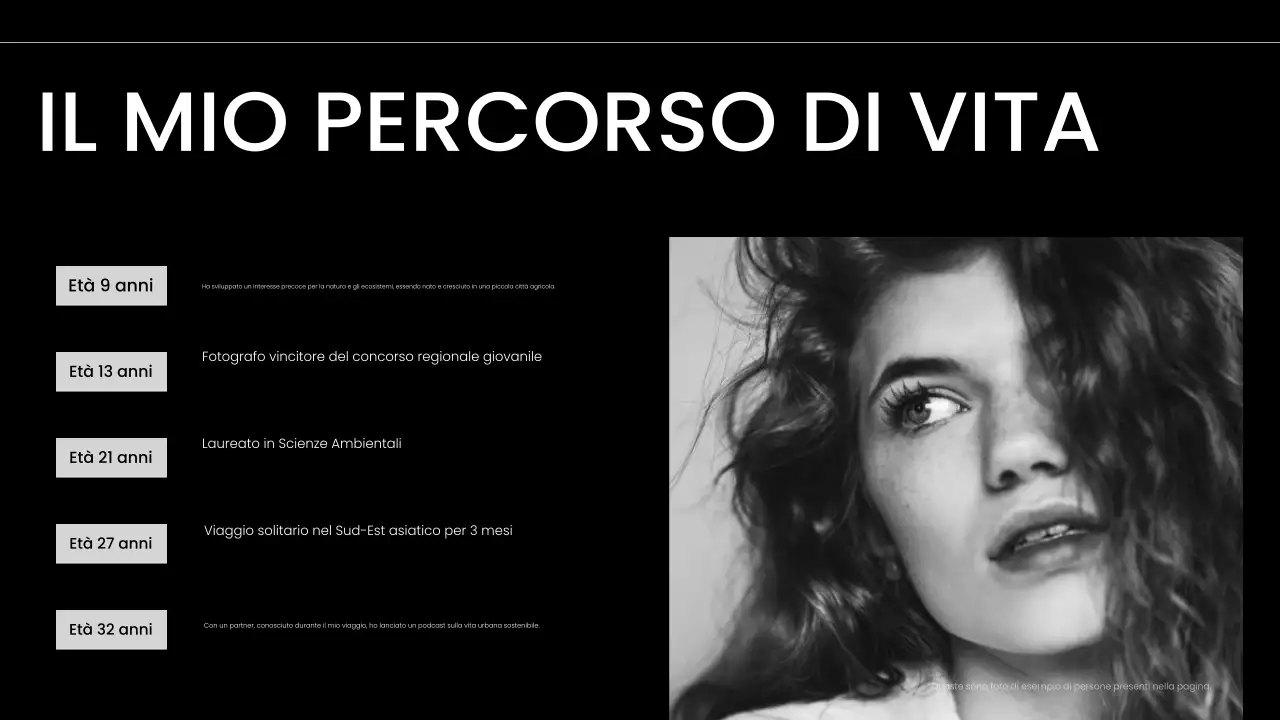 portfolio moderno di presentazione in bianco e nero
