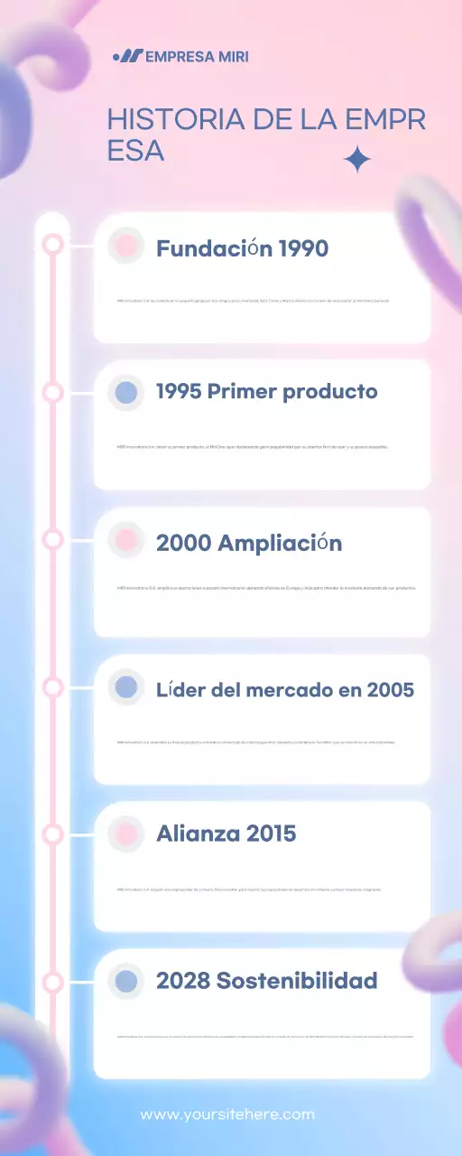 anuncio de la historia de la empresa pink modern