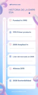 anuncio de la historia de la empresa pink modern