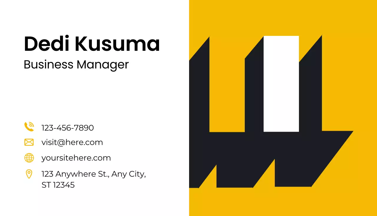 Yellow Modern Business Card
