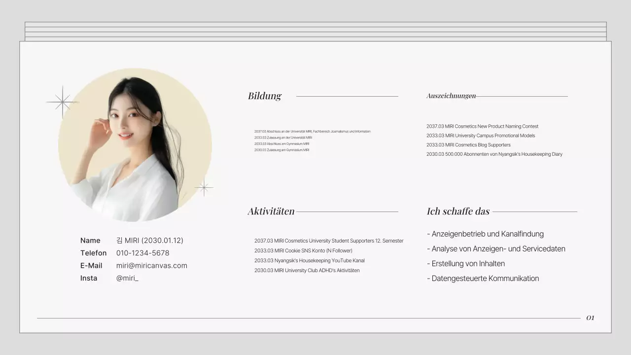 Ein graues, einfaches Marketing-Portfolio