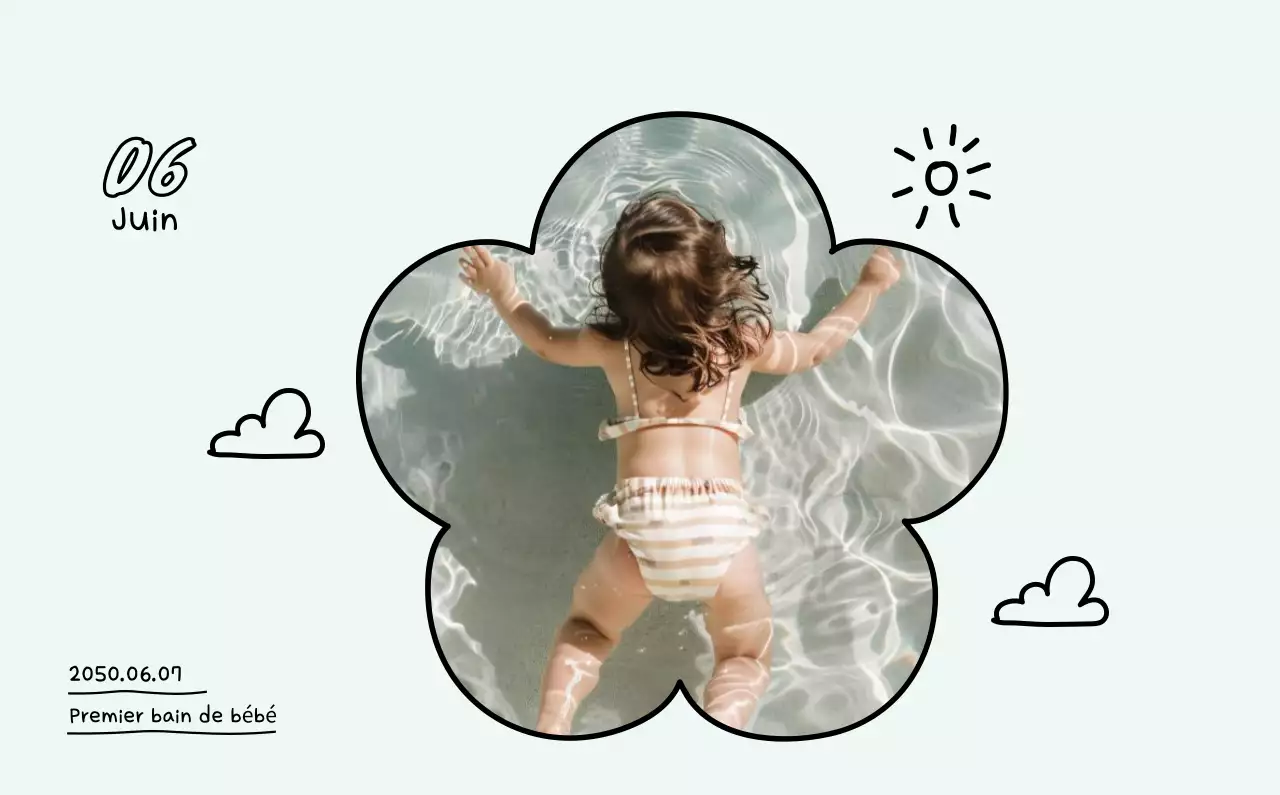 Calendrier photo avec dessin mignon