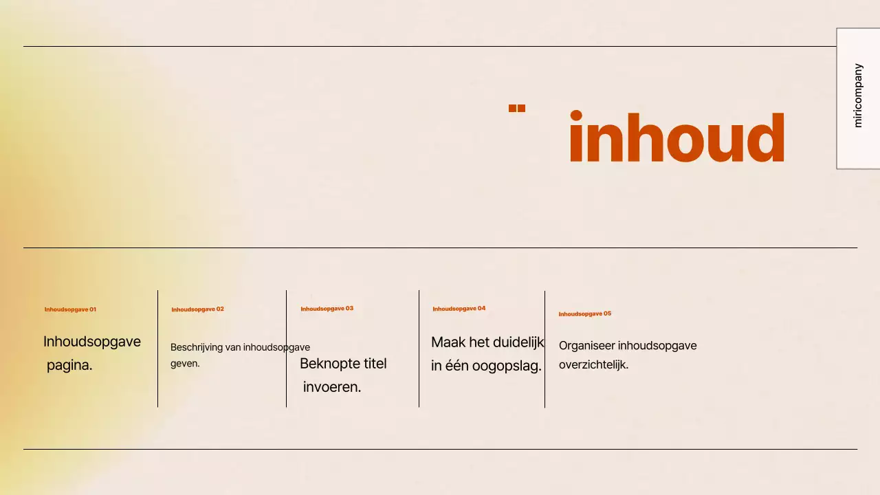 Oranje eenvoudige presentatie documentatie