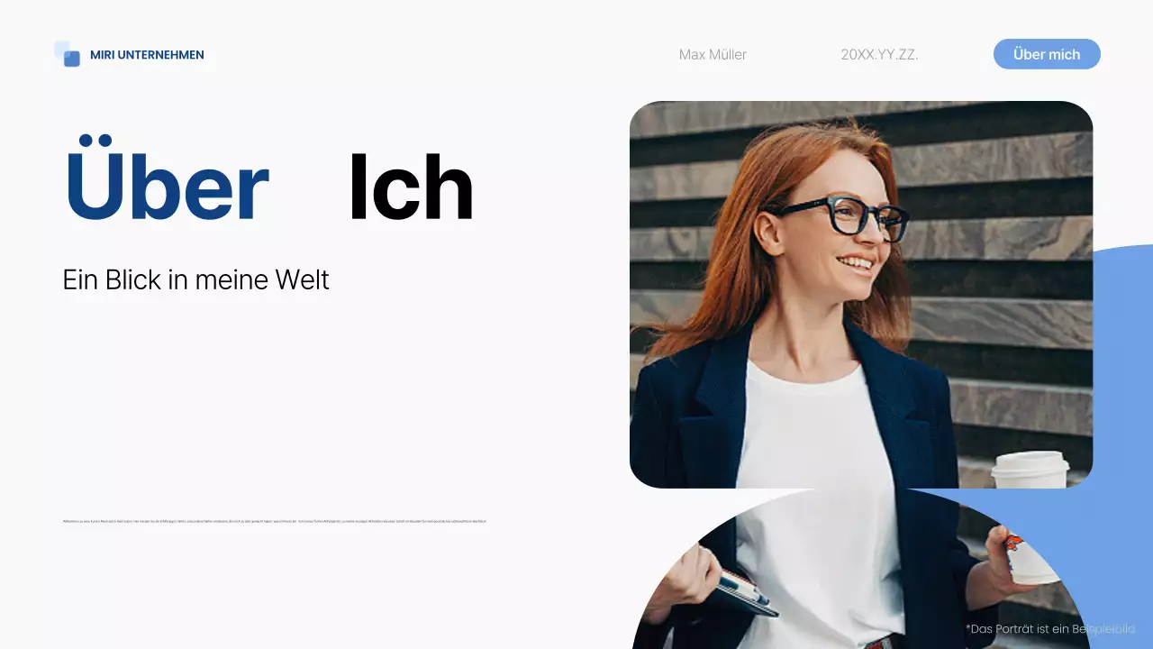 blue modern self-introduction pitch