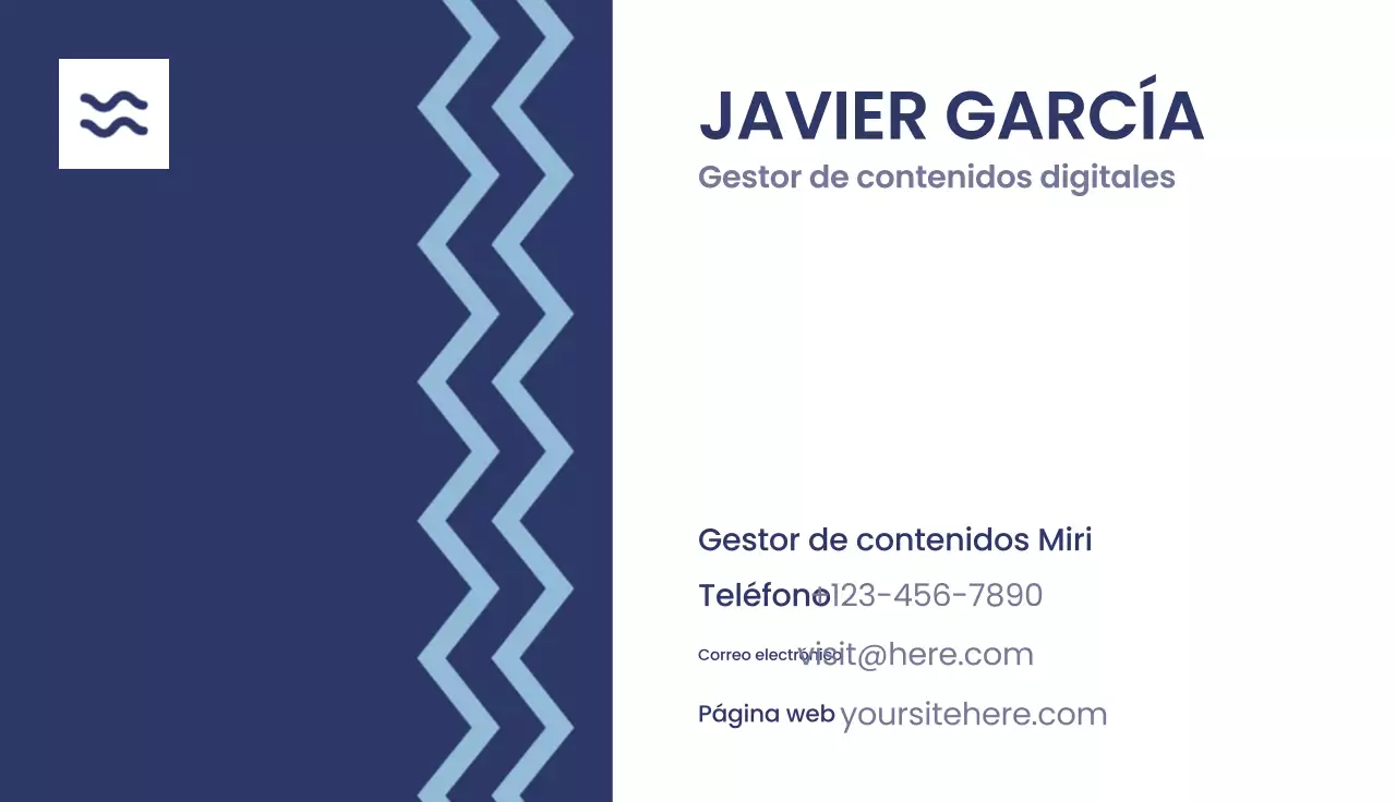 tarjeta de visita moderna azul marino
