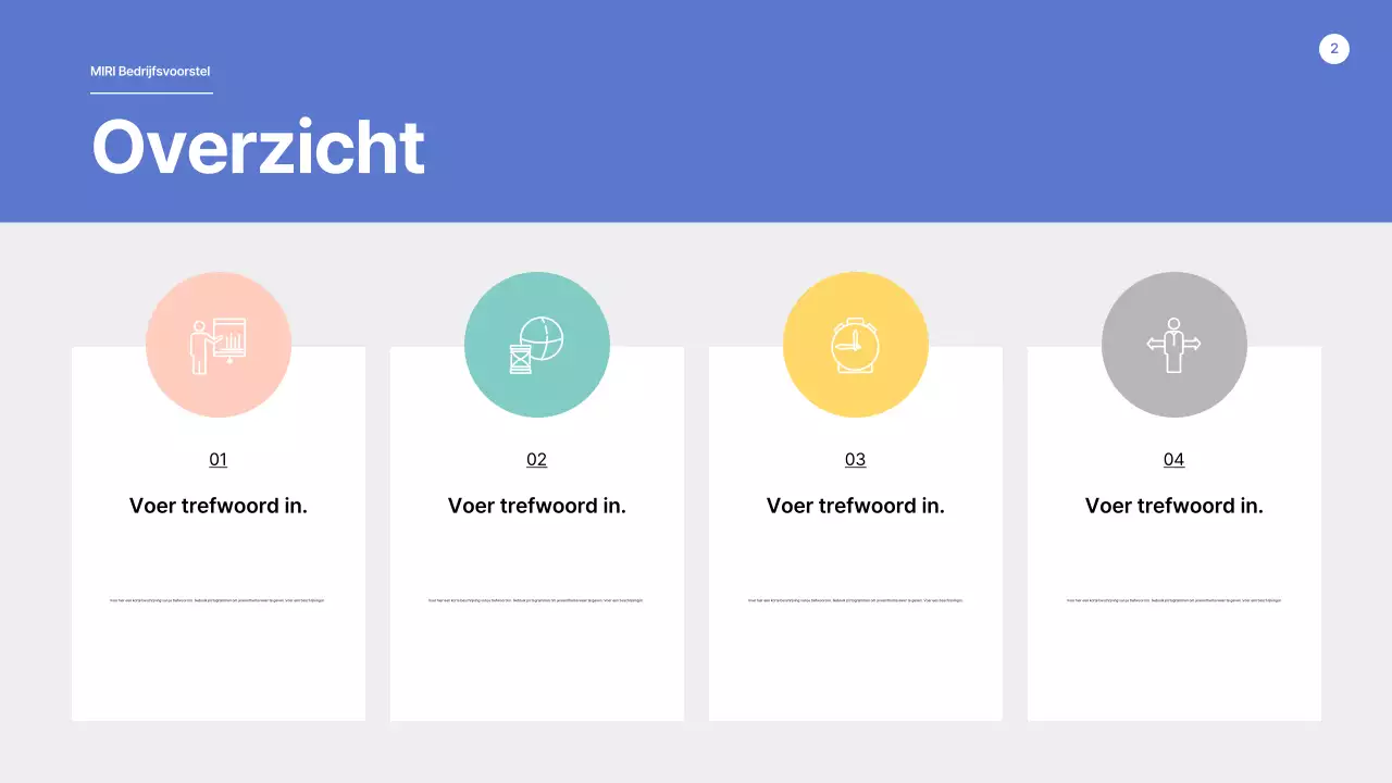 Een voorstel met strakke vormen in blauw en geel