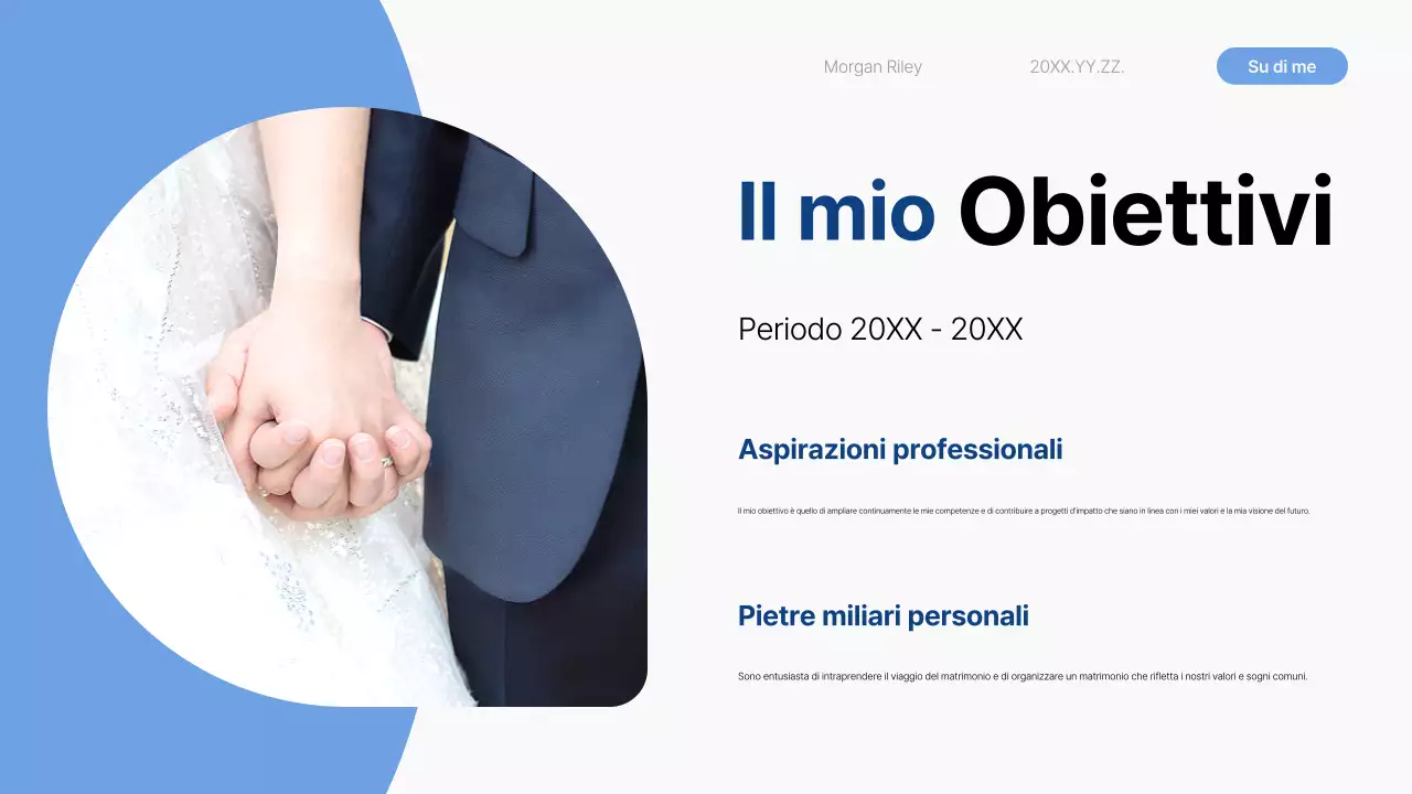 passo di autopresentazione moderno e blu