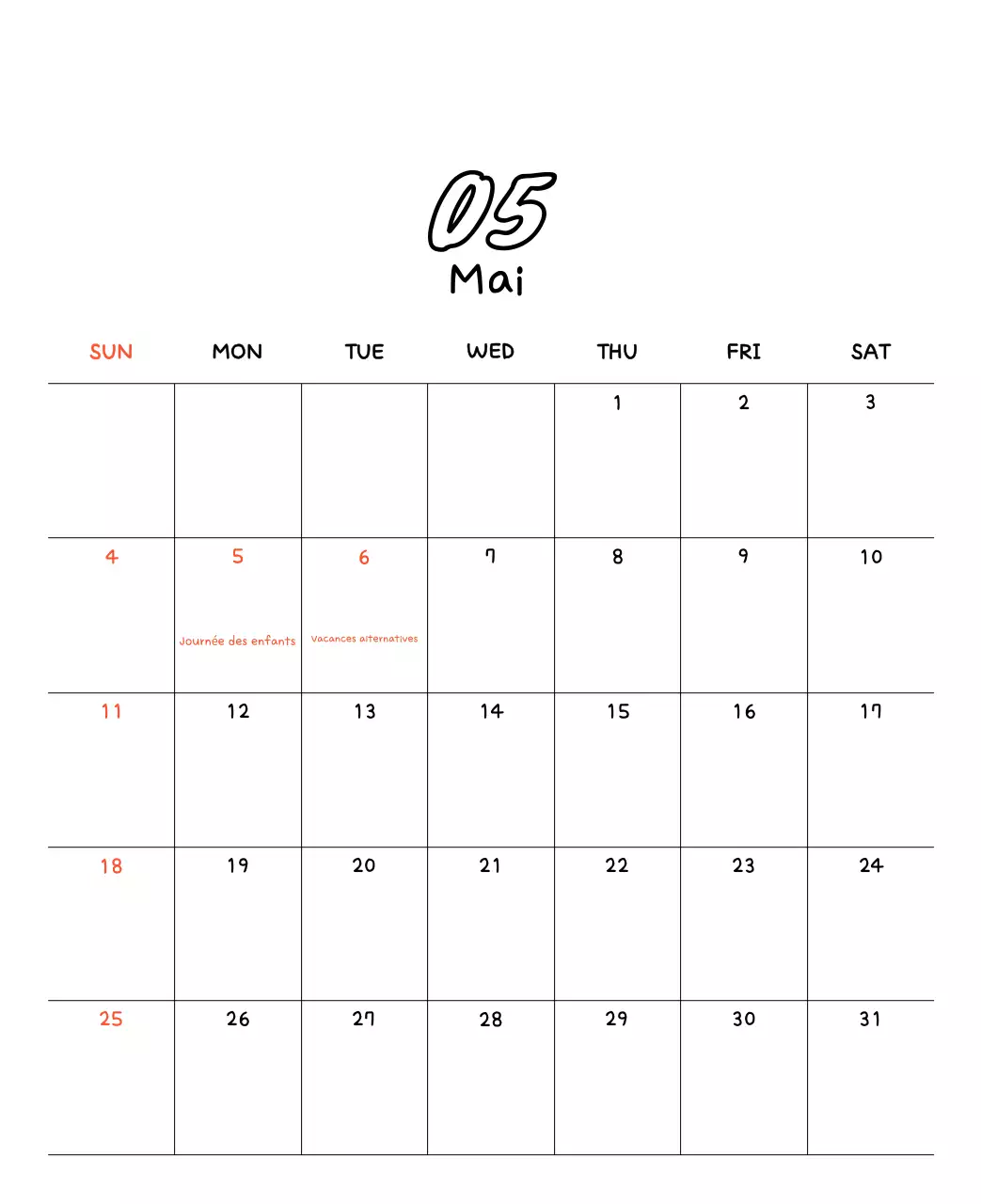 Adorable calendrier du Nouvel An