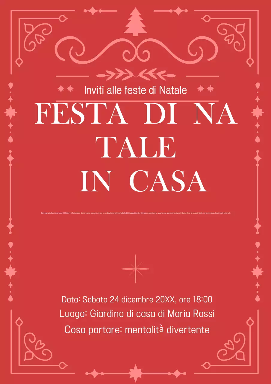 Invito di Natale semplice rosso