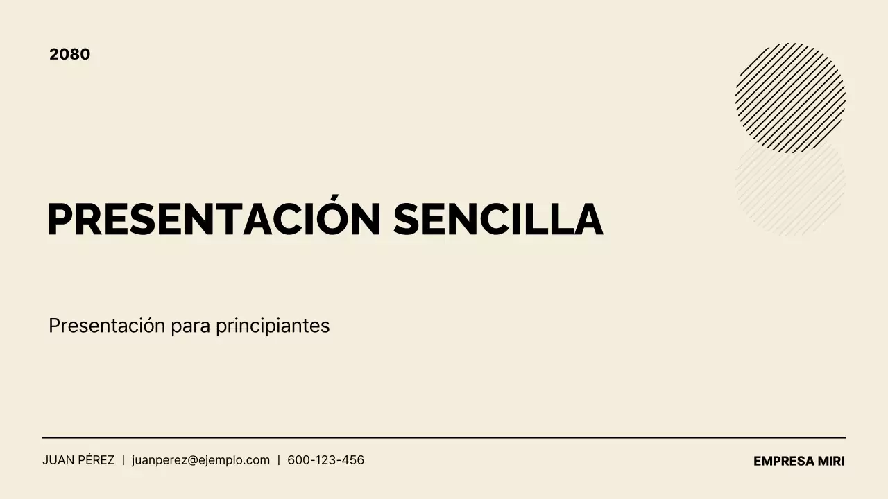 Explicación de la presentación minimalista en beige