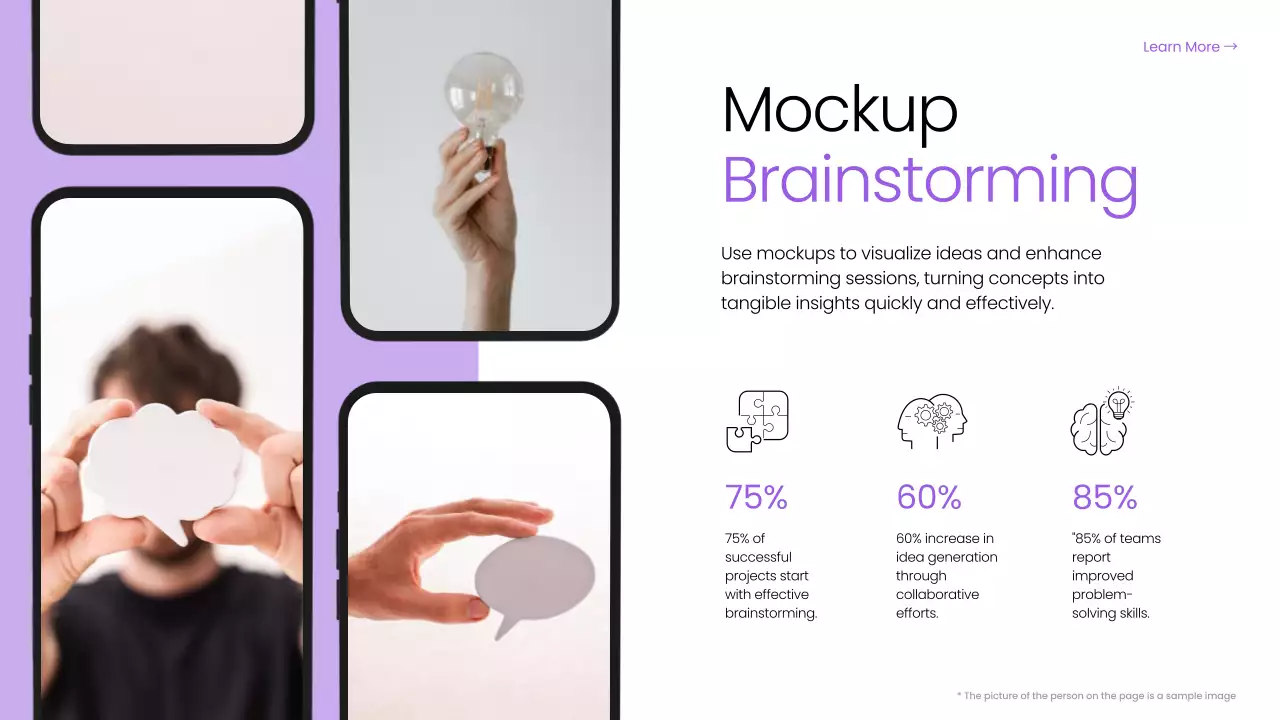 Bài thuyết trình hướng dẫn động não hiện đại màu tím