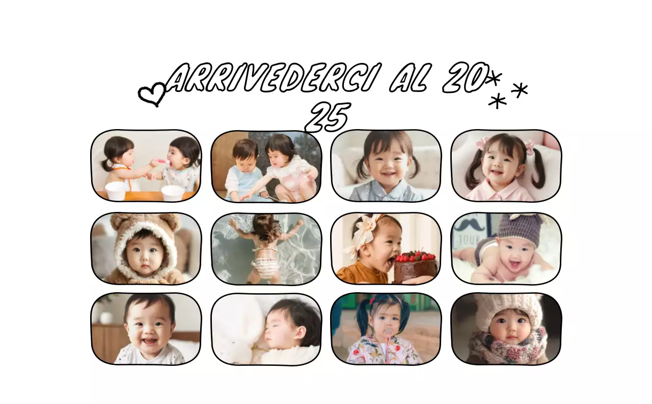 Calendario fotografico con disegno carino