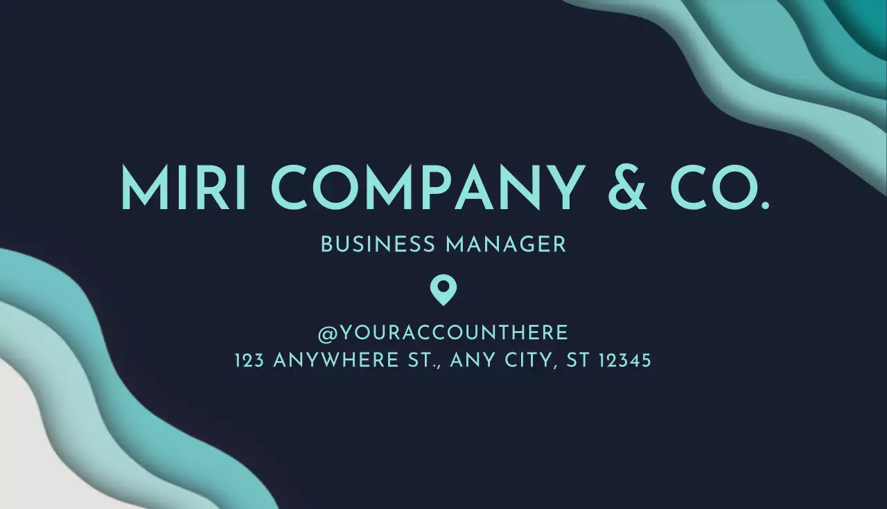 Teal Modern Business Card