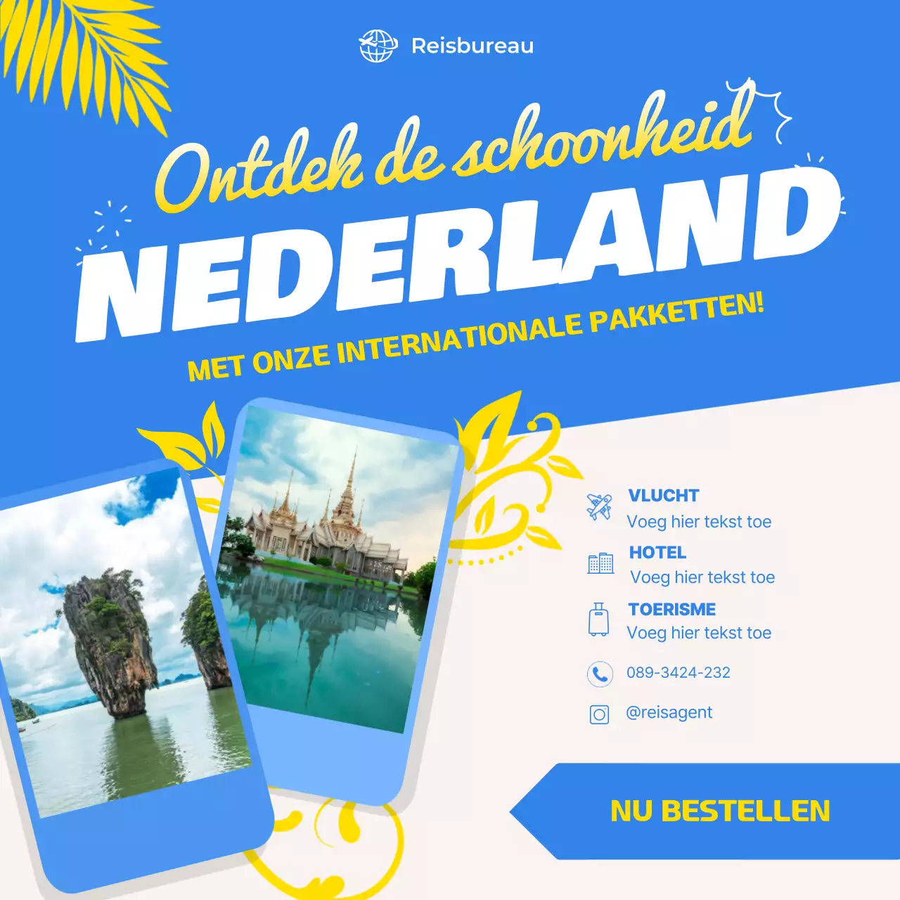 blauwe moderne reis promotie