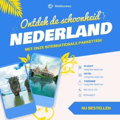 blauwe moderne reis promotie