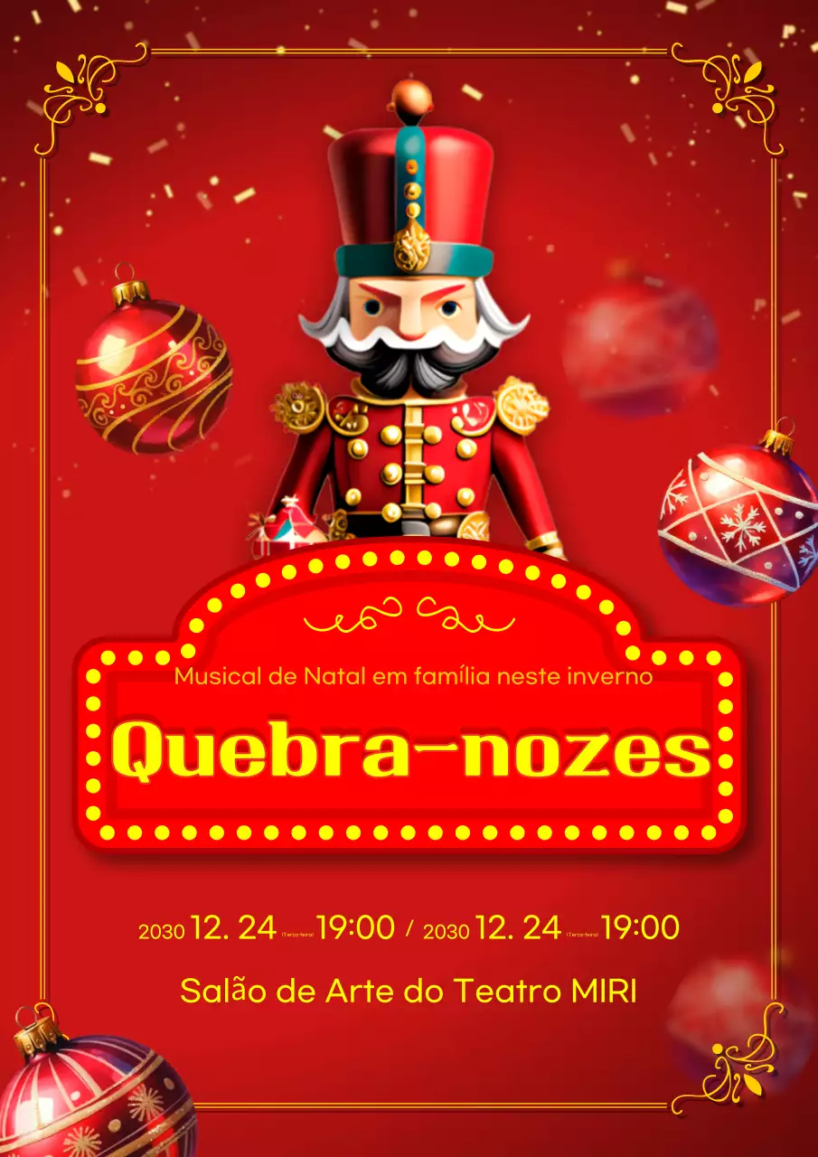 Promover a fantasia vermelha e amarela do musical O Quebra-Nozes