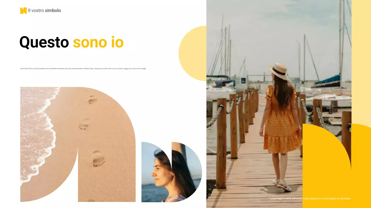 layout giallo di base per l'autopresentazione