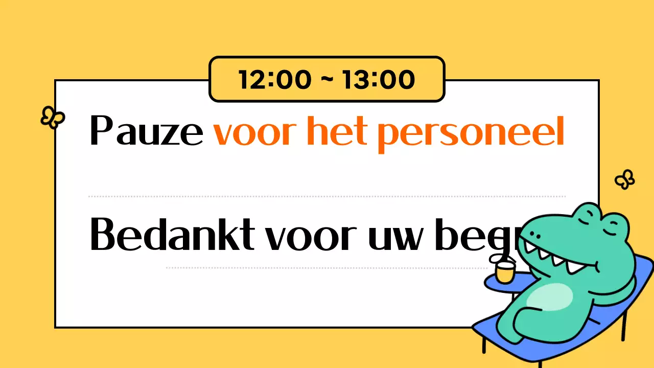 Een schattige mint bedrijfsaankondiging