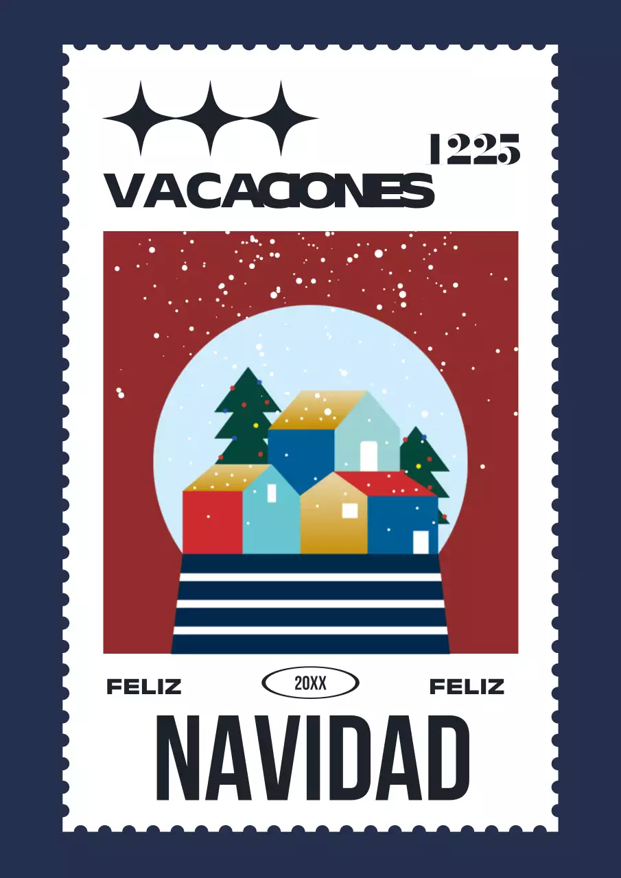 Postal navideña Navy Vintage