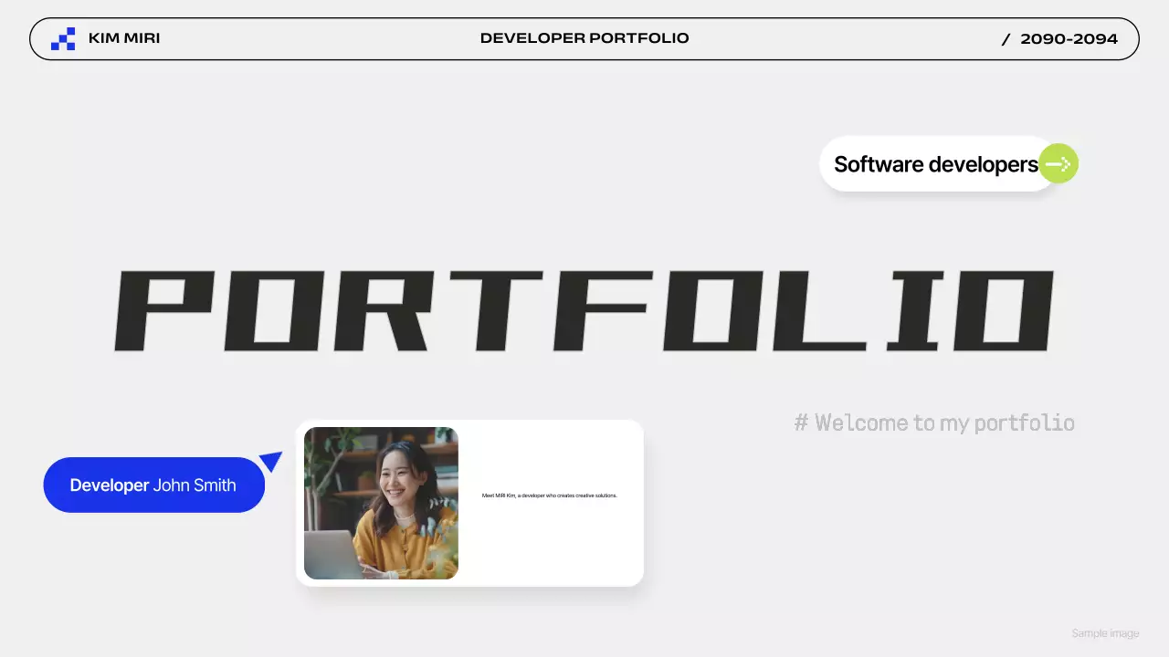 Apresentação do Portfólio do Desenvolvedor Grey Modern