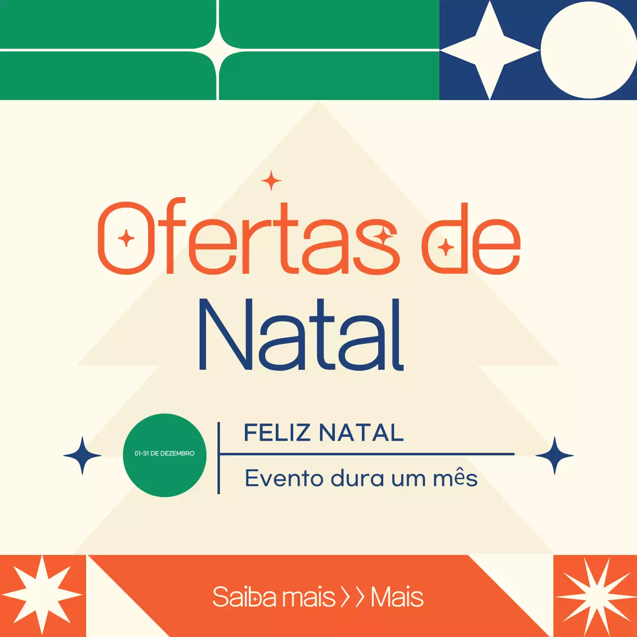 Evento de Natal Bege Retro