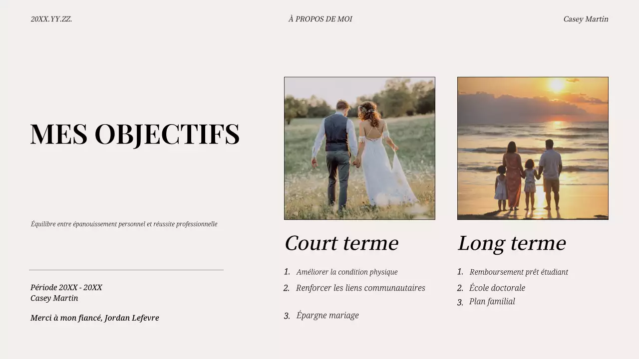 beige moderne pitch d'auto-introduction