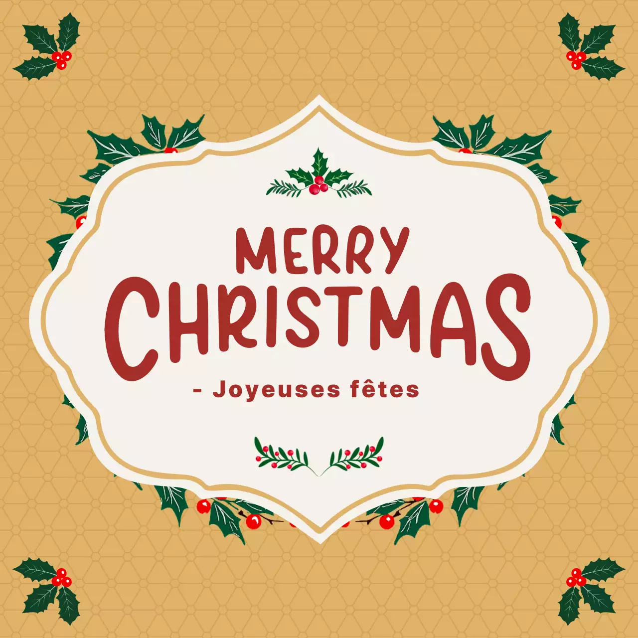 Beige Classic Christmas Greetings
