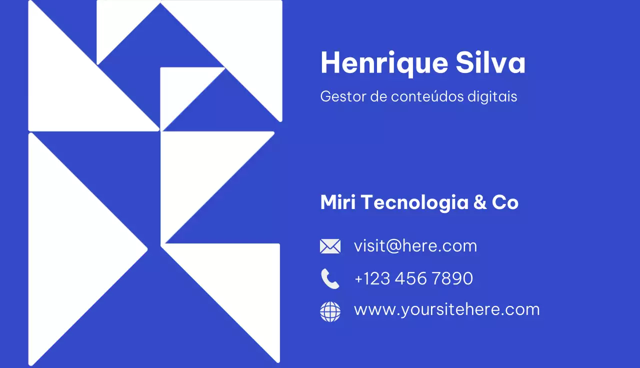 cartão de visita geométrico azul