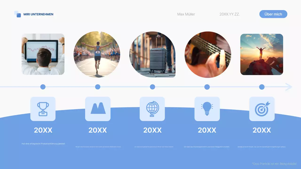 blue modern self-introduction pitch