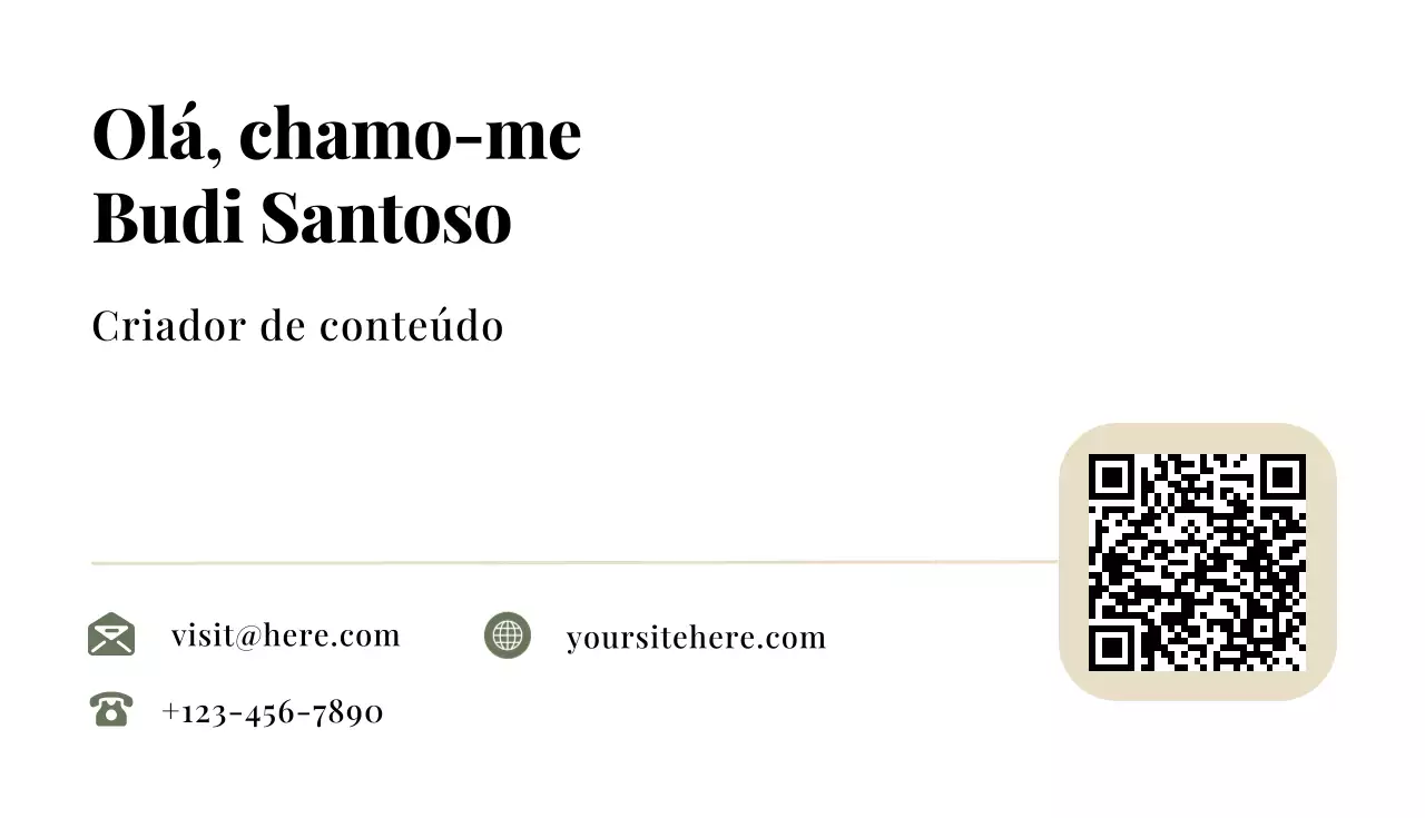 cartão de visita moderno bege