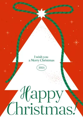 빨강 심플 크리스마스 카드