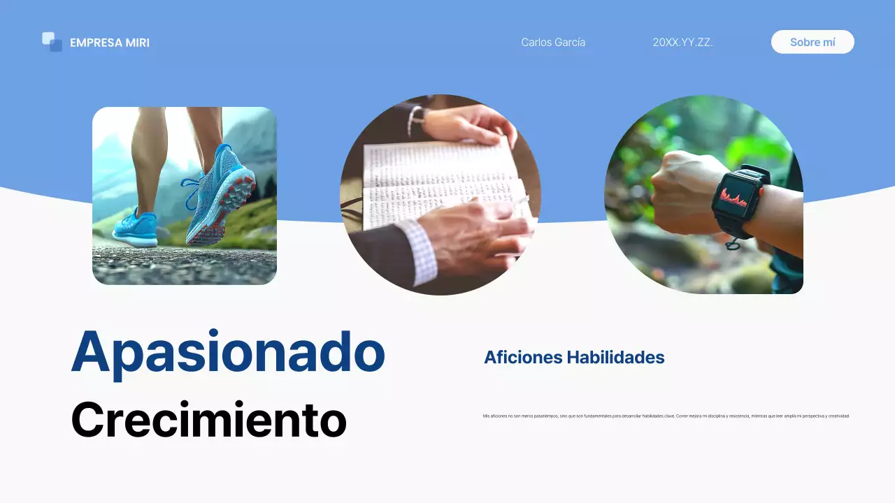 tono de autopresentación blue modern