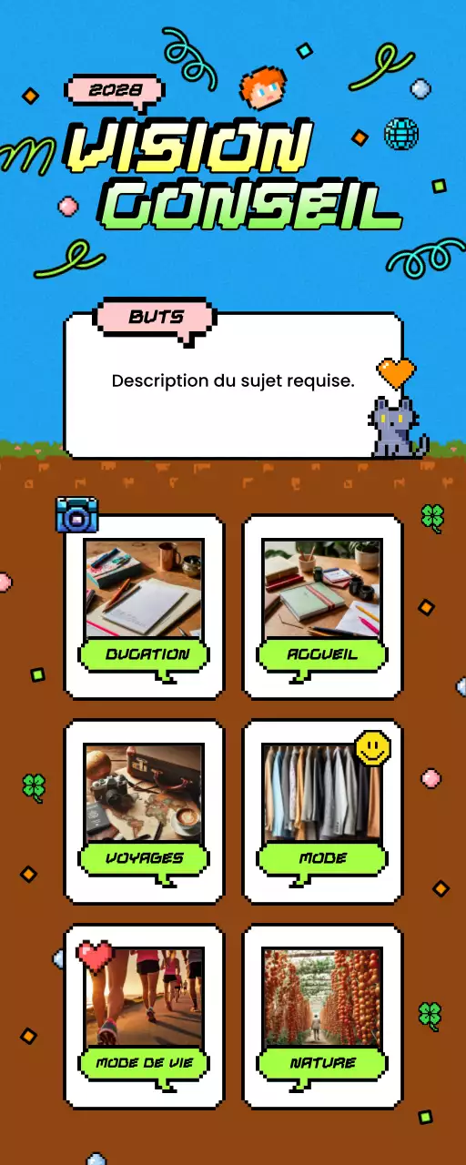 planificateur de tableau de vision rétro bleu