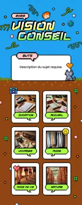 planificateur de tableau de vision rétro bleu