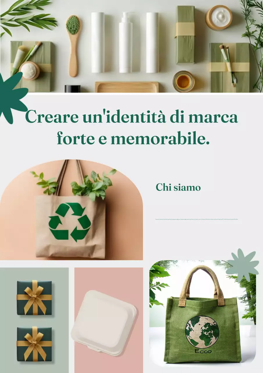 Pubblicità verde minimalista del marchio