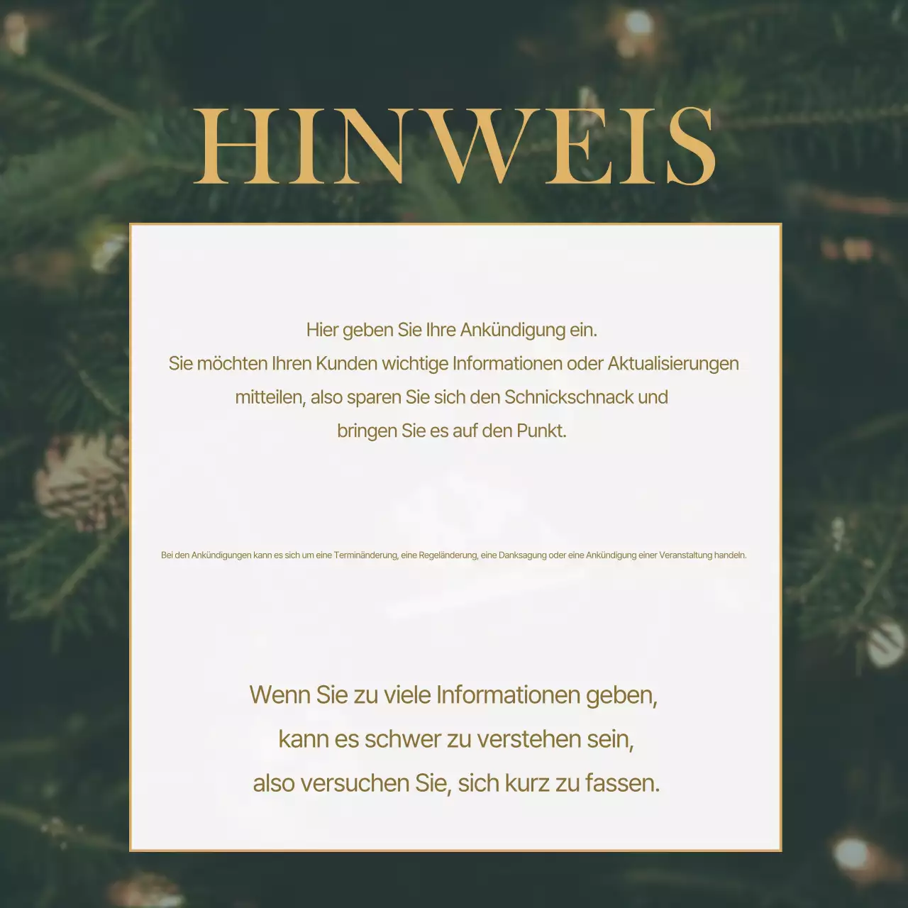 Eine klassische rote Weihnachtswerbung in den sozialen Medien