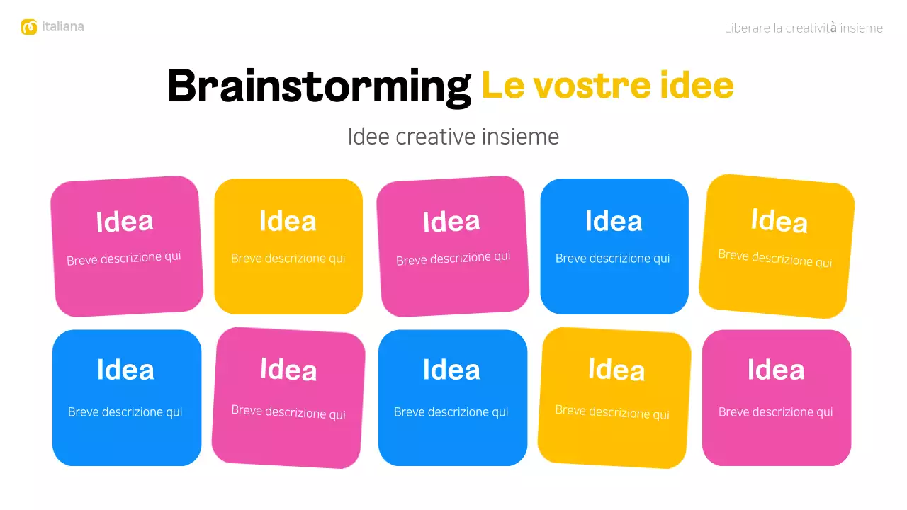 layout moderno e colorato per il brainstorming