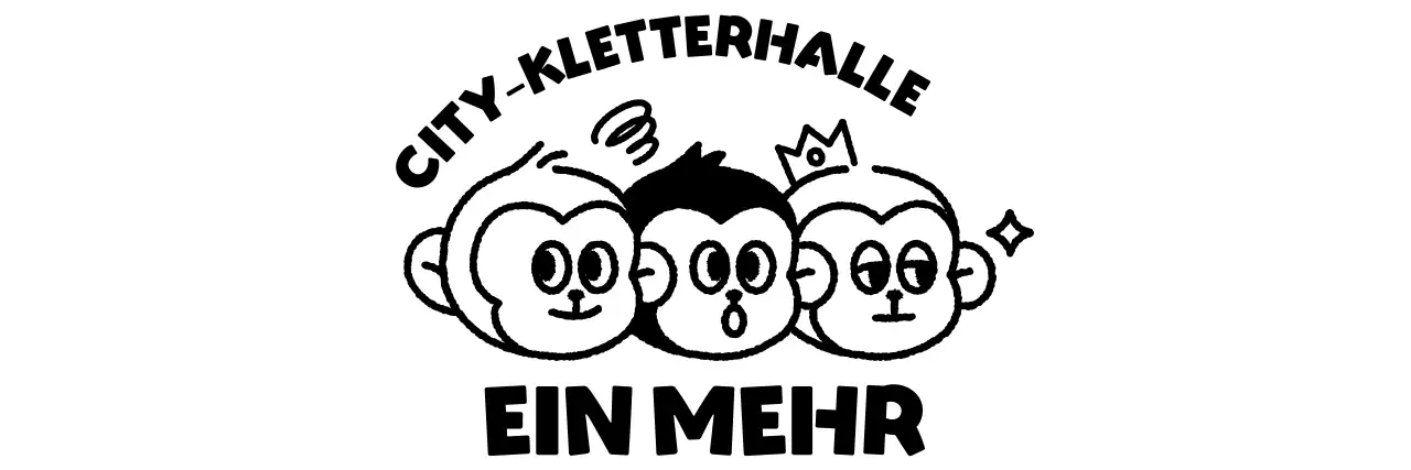 Einfache Sport-Logo mit drei niedlichen Affen Illustration