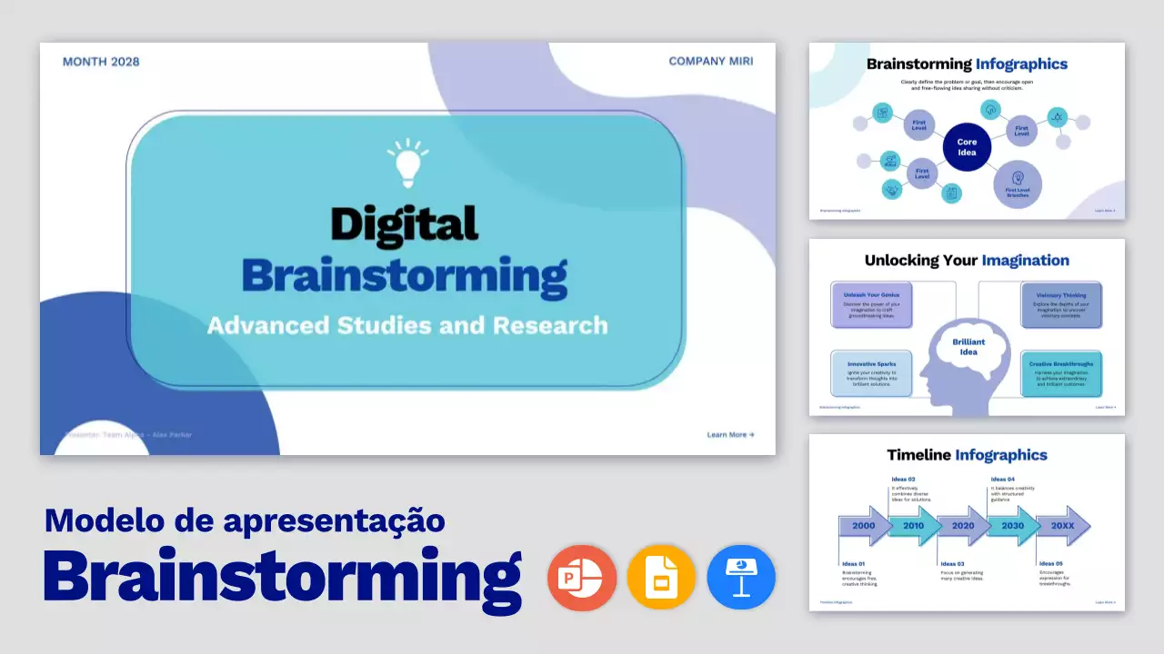 guia de brainstorming criativo azul