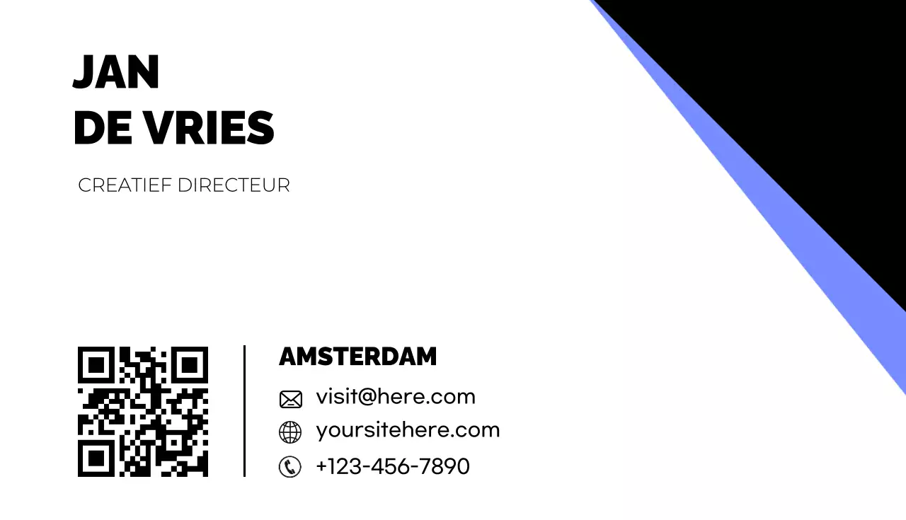 blauw modern visitekaartje