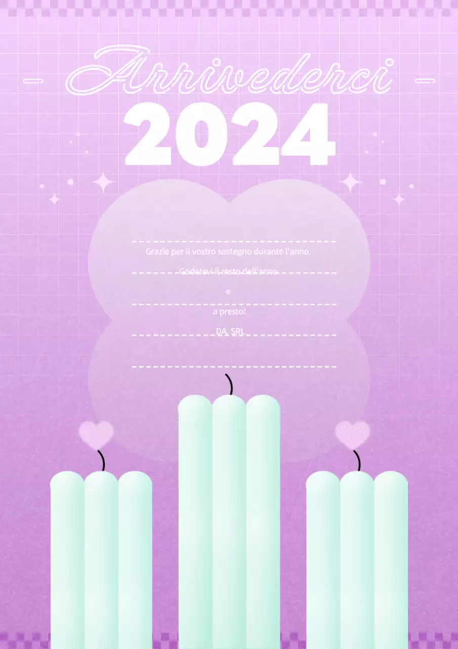 Biglietto di auguri per le festività Kitsch color malva