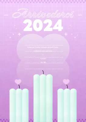 Biglietto di auguri per le festività Kitsch color malva